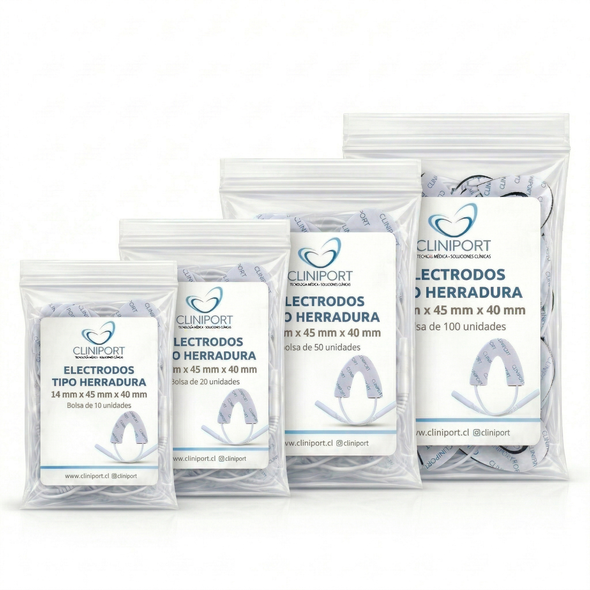 Electrodo de Superficie Herradura 14 mm*45 mm*40 mm | Formato Pack Clínico