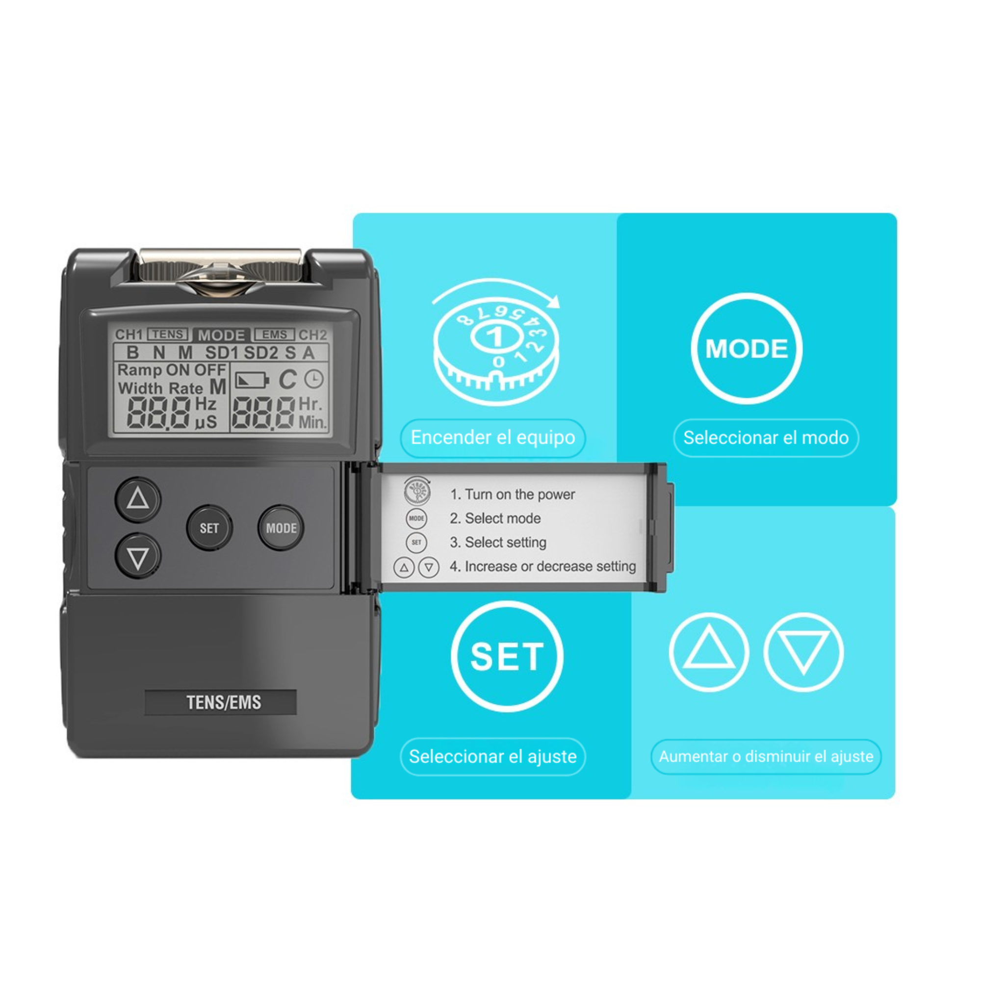 TENS + EMS Profesional de Electroestimulación 106